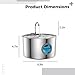 Vestamore Automatic Pet Water Fountain 3.2 L / 108 Oz Stainless Steel, Circulating Dispenser for Dogs and Cats, 21.1 X 8.0 X 12 Cm