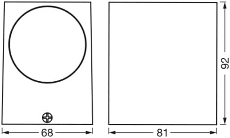 LEDVANCE ENDURA Classic Square Down жарыктын өлчөмдөрү менен техникалык чийме