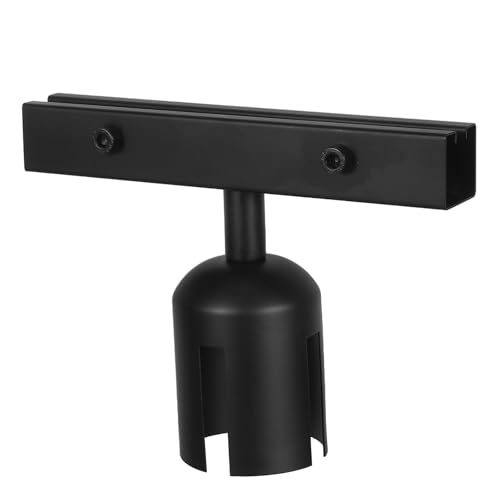 Soporte para letrero en poste de acero inoxidable negro para ferias