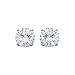 Amazon Essentials Platinum Plated Sterling Silver Round Cut Cubic Zirconia Stud Earrings (6.5mm)