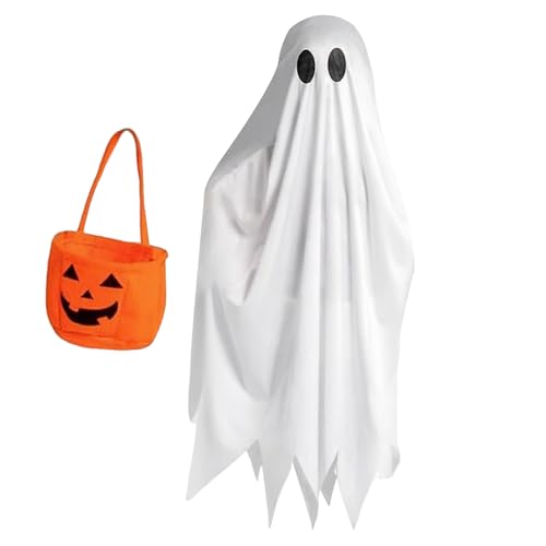 Generic - Déguisement d'Halloween pour - Cape fantôme blanche - Costume d'Halloween pour enfant - Accessoires de fête avec sacs doux pour fille