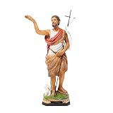 Beautiful Resin Craft: Immerse yourself in devotion and elegance with this exquisite Saint John Baptist resin statue. Crafted with precision and high-quality materials for a timeless piece. Spanish Detail: Infuse cultural richness with the Spanish na...