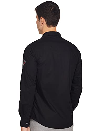 Image of Spykar Mens Cotton Charcoal Solid Shirts