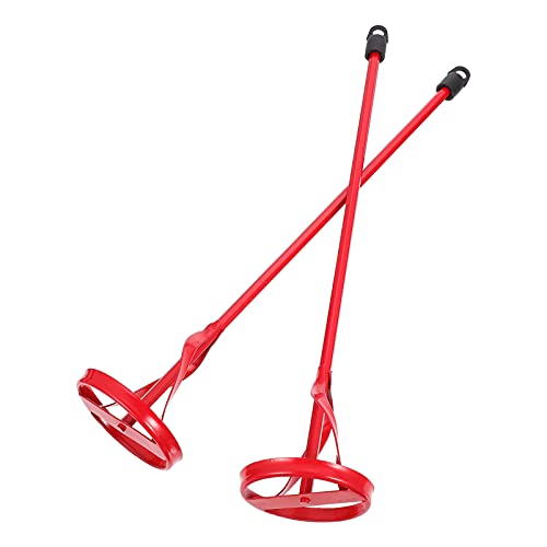 2pcs Paint Shaker Mixer Attachment Cement Mixer Concrete Trowel Compound Stirring Rod Mixing Drill Paint Tool Kit Paint Mixer for Drill Cement Stirring Rod High-carbon Steel Red
