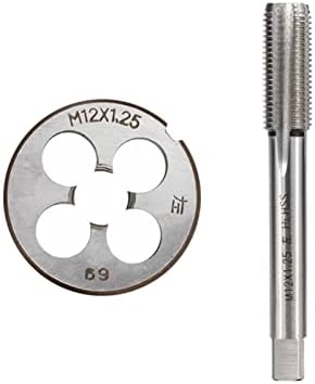 2pcs M12x1.5 Left Hand Machine Tap and Die Set, Metric Screw Thread Taps and Dies for Precision Drilling, MINGPING Quality Tool Kit, Ideal for DIY and Professionals