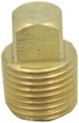 LTWFITTING Brass Pipe 1/8-Inch Male BSPT Square Head Plug Fittings Fit for Vehicle Engine (Pack of 5), 1/8" BSPT Male