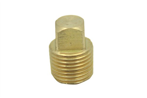 LTWFITTING Brass Pipe 1/8-Inch Male BSPT Square Head Plug Fittings Fit for Vehicle Engine (Pack of 25), 1/8" BSPT Male