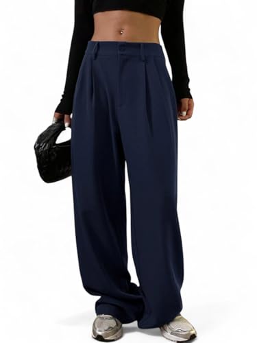 Oomph! Women's High-Waisted Pant | Wide Leg Trousers | Korean Style Stretchable Trouser|Trouser for Women