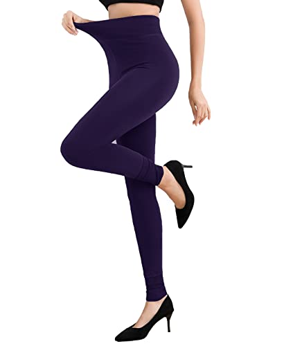 Image of Pnadty Women's High Waisted Velvet Warm Elastic Tights Winter Fleece Lined Thick Leggings Pants