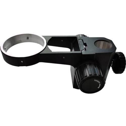 顕微鏡キット 76 ミリメートル実体顕微鏡ヘッドホルダー調整可能な焦点ラック双眼三眼 Microscopio スタンド 32 ミリメートルブラケット 顕微鏡レンズアダプター (Color : Black)