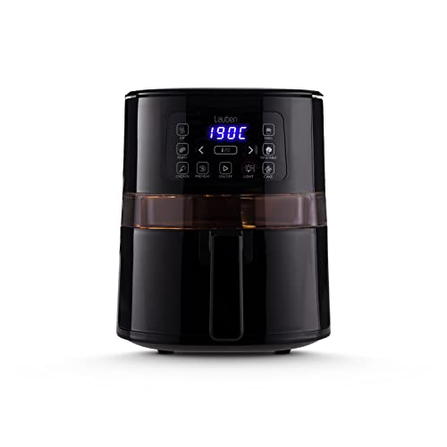 Lauben Hot Air Fryer 4000BC Heteluchtfriteuse, 360° heteluchtcirculatie, 4 l inhoud, vermogen 1600 W, 8 programma's, vaatwasmachinebestendig, instelbare temperatuur: 120° - 200°