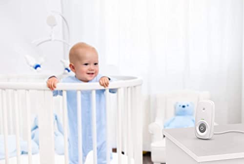 Motorola Nursery Audio-Babyphone, Gegensprechfunktion, hochempfindliches Mikrofon, LCD-Display, DECT-Technologie, Reichweite bis zu 300 Meter, Lautstärkeregelung, Batteriealarm