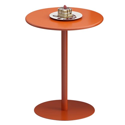 Hamankim Orange Dining Table Round Small Office Table Conference Table 15.7/23.6-Inch Top, 24.4/28.3-Inch Height, Easy Assembly(60x60x72cm)