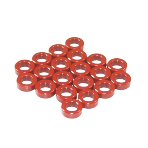 10-100 piezas T50 2 Núcleos de polvo de hierro carbonilo T50-2 13 * 7,5 * 5 mm 4,9 nH/N2 Polvo 10 μo Núcleo toroide de ferrita rojo MICRO METALES, QR(Quantity 100PCS)