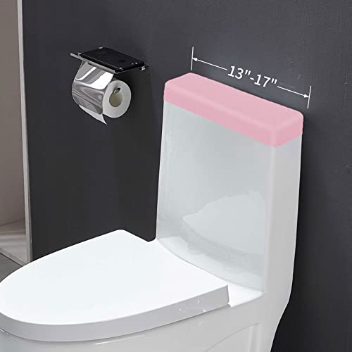 AZHCHKE Stretch Velvet Toilet Tank Lid Cover for Bathroom Super Soft Toilet Tank Cover Luxury Velvet Plush, with Elastic Bottom, Machine Wash, Pink - Thumbnail 5