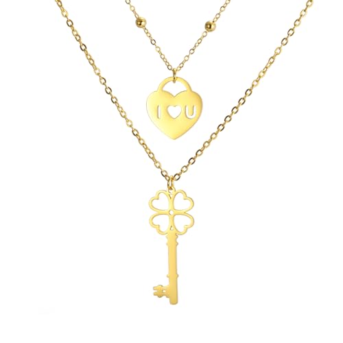 PDOUSELF �K�^��4�t�̃N���[�o�[�L�[ �n�[�g���b�N�y���_���g�l�b�N���X �����p �X�e�����X�X�`�[�� �N���[�o�[ �y���_���g�l�b�N���X ���p�g���b�N�f�[ �M�t�g ���b�L�[�`���[���M�t�g �K�[���t�����h�ւ̃M�t�g, 20, �X�e�����X�|, ��΂Ȃ�