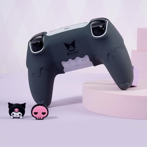Kuitmor Silicone PS5 Controller Cover Skin Set,Anti-Slip Soft Protective Case for PS5 Wireless Controller with 2 Thumb Grip Caps and 1 Sticker