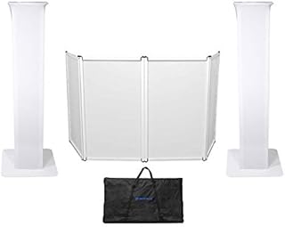 (2) Rockville RTP32W Totem Moving Head Light Stands+Black+White Scrims+Facade