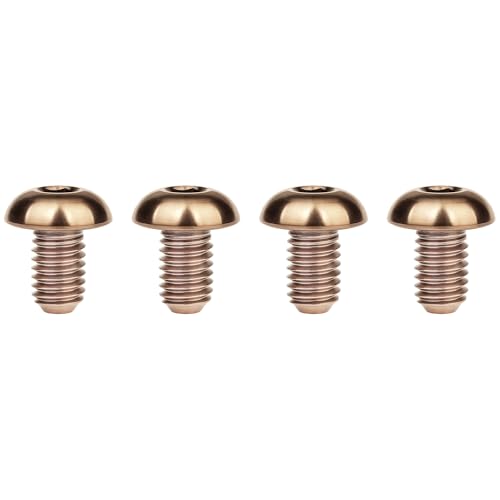 Image of Titanium Bolt M4x6 8 10 12 15 20mm Hex Head Screws for Bicycle Pack of 4 (Bronze, M4x6mm)
