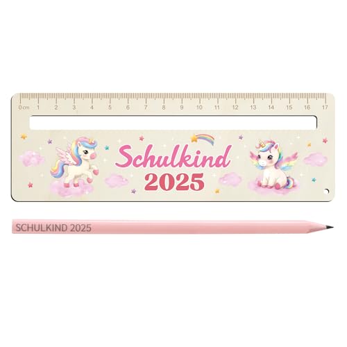 BOFUNX Lesehilfe Kinder 1 Klasse Lesehilfe Schulkind 2025 Personalisiert Holz Lesezeichen Leselineal + Bleistift zur Einschulung Kinder Schulanfang Geschenkidee Schultüten Füllung