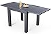 JUMMICO Tavolo da Giardino, Allungabile, Garden Table, in Alluminio, Tavolino da Balcone, Tavolo da Pranzo, da Esterno, Gambe Regolabili, 80 x 160 cm, Grigio Cioccolato immagine