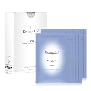 Dermaroller Hydrating Face Mask Sheets – 10 Pack with Hyaluronic Acid, Matrixyl & Vitamin E for Anti-Aging Skincare and Radiant Glow