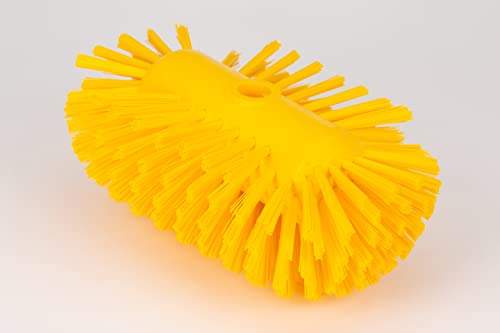 Image of SPARTA Tank and Kettle Scrub Brush Heavy-Duty Tile Brush, Color-Coded and Handle Compatible (Sold Separately) for Optimal Access In Spacious Containers, Plastic, 5.5 X 9.5 Inches, Yellow, (Pack of 2)