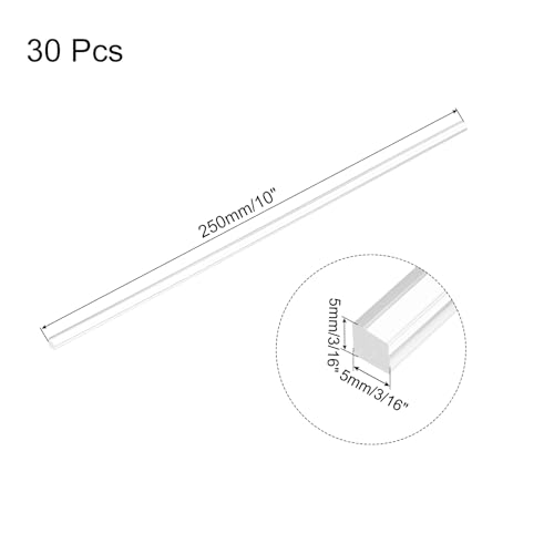 Image of MECCANIXITY 30pcs Acrylic Square Rods 3 /16 inch x 10 inch Clear Acrylic Dowel Rods Sticks Acrylic Plastic Sticks Strip for DIY Crafts Lighting Gardening Decorations - 5mm x 250mm