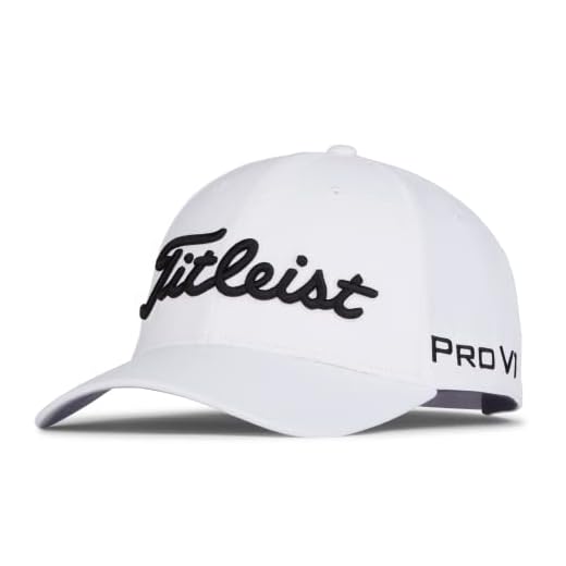 Titleist Men's Standard Tour Performance Golf Hat, White/Black, OSF