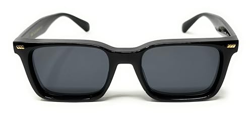 LOCS Hardcore Shades Square Frame Sunglasses, Black with Dark Gray Lenses, UV Protection2
