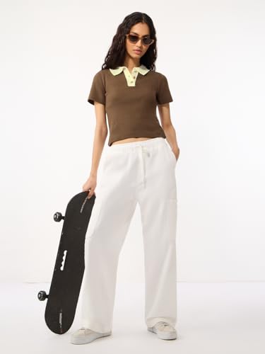 Buy The Souled Store Open Knit Polo: Espresso Women and Girls