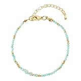 Genérico Bohemia pulsera con perlas de color, pulsera de piedra natural hecha a mano, regalo de joyería de amistad para las mujeres (Blue)