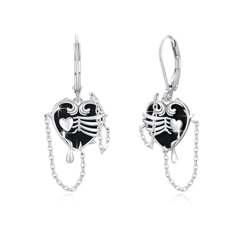 Boucles d'oreilles sorcière gothique en argent 925 pour femme