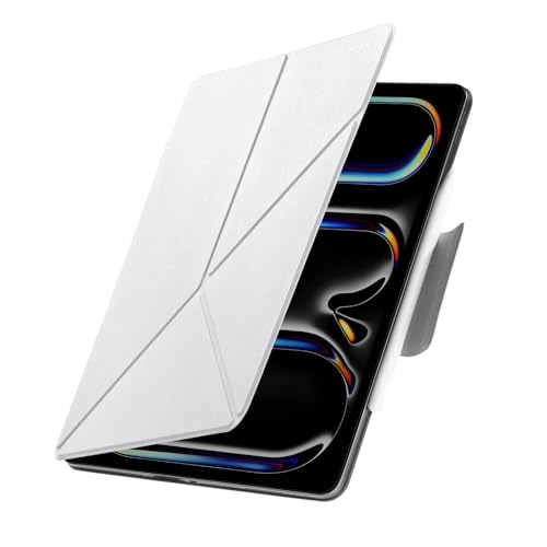 Coque iPad Pro 13 2024 M4 en cuir blanc pour travailler et dessiner partout confortablement