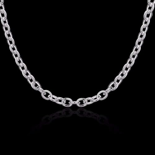 Collier en argent sterling 925 massif et robuste de maille large 8mm finition haut de gamme