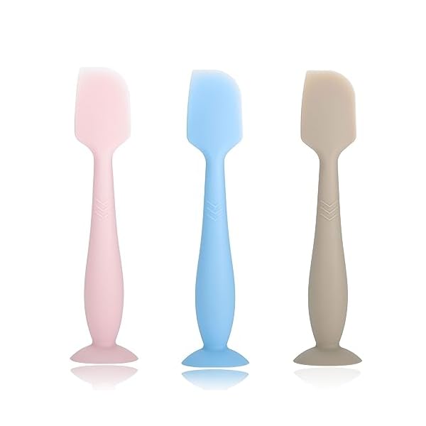 Seeway Baby Windel Creme Spatel, 3 Pack Baby Windel Creme Spatel Applikator, Silikon Baby Butt Paste Spatel für Neugeborene Babys (rosa, blau, braun)