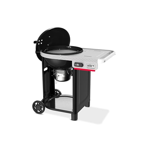 Image of Weber Performer 22‑Inch Smart Charcoal Grill for Outdoor Cooking - Black, Porcelain-Enameled Finish, Wi-Fi Enabled Grill with Prep Table, & Weber Connect, Kettle
