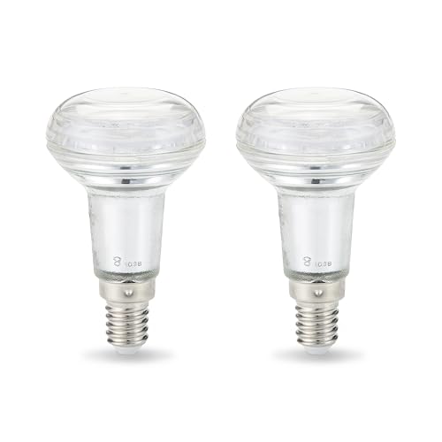 Amazon Basics Lot de 2 ampoules à réflecteur R50, LED, petit culot à vis Edison E14, 2.8 W (équivalent à 40 W), blanc chaud, Non Dimmable