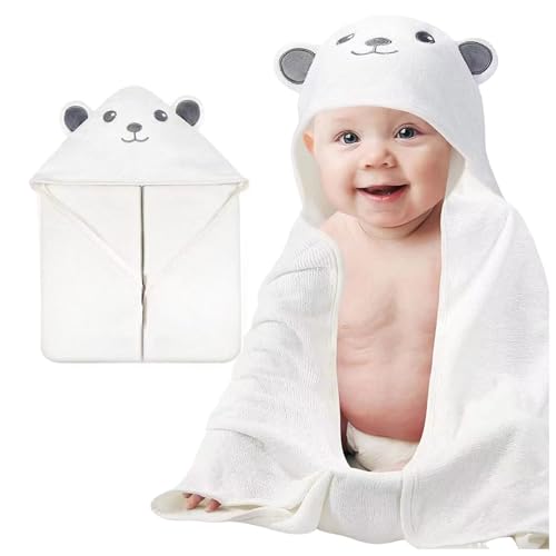 CHISHAYA Hooded Baby Towel Set, Ultra Soft Baby Towels Newborn with Hood, Toddler Bath Towel, Cute AnimalDesign Soft Warm Coral Velvet Absorbent Baby-Bath-Towels for Boys and Girls (A, One Size)