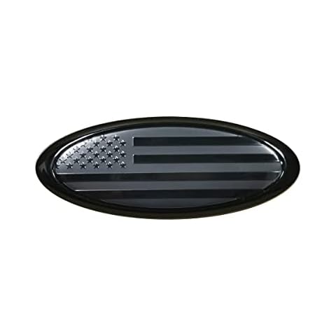 for Ford Emblem, 4.5 inch Front Grille Tailgate Emblem Fit for Fiesta Focus EcoSport(Black) Cover