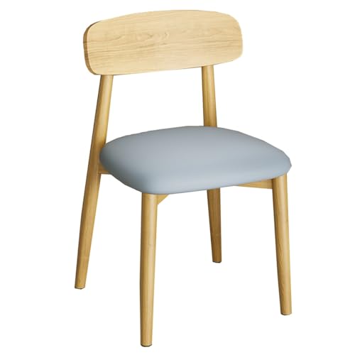 Chaise de salle à manger confortable en cuir gris facile à nettoyer