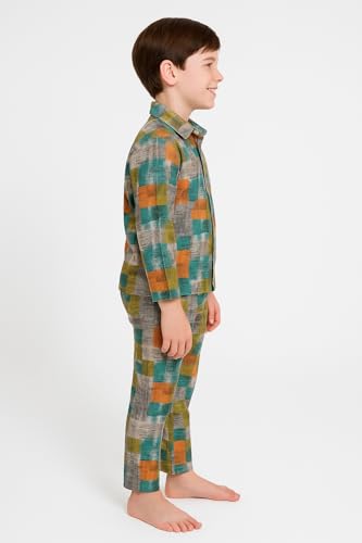Image of 3BROS Kid's Pure Cotton Full Sleeves Night Suit /Dress for Boys /Girls Full Pajama & Top Sleep Suit Combo Set