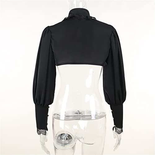 Image of Bolero Shrug Top Trad Goth Black Shawls and Wraps for Evening Dresses Short Cardigan