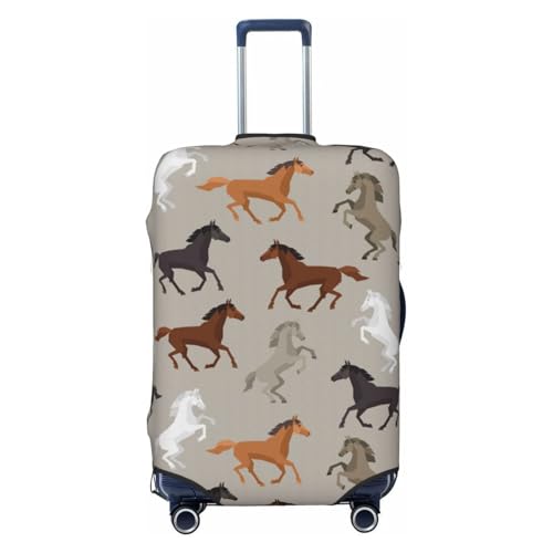Cute Horse Print Luggage Suitcase Covers Elastic Washable Luggage Protector Luggage Covers For Suitcase