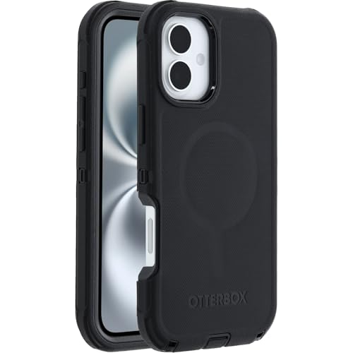 Image of Otterbox Defender MagSafe iPhone 16 Plus Case, Black, US Military MIL Standard