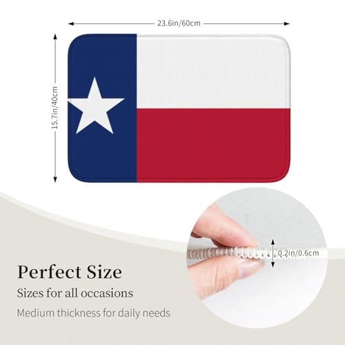 Tapis de sol drapeau du Texas 40x60 cm antidérapant et lavable