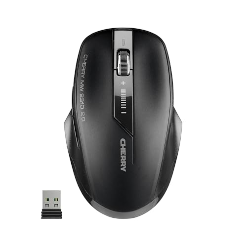 MW 2310 2.0, Mouse Wireless a 6 Tasti, 2,4 GHz RF con Portata di 10 m, Sensore Ottico e Interruttore DPI, Ricevitore USB Nano, Ambidestro, Nero