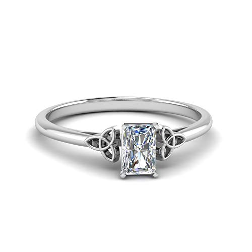 Bagues de fiançailles solitaires en argent sterling radiant pour femmes