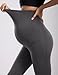 POSHDIVAH Women's Maternity Fleece Lined Leggings with Pockets Pregnancy Thermal Warm Winter High Waist Yoga Workout Running Active Wear Tights Pants Grey XX-Large