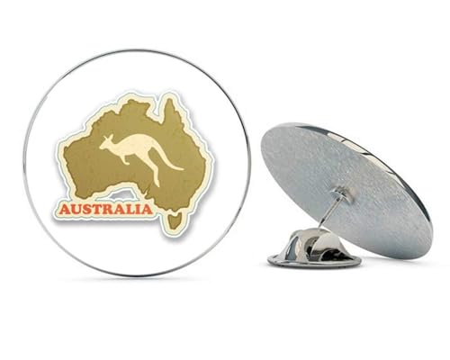 Australia Round Metal 0.75" Lapel Pin Hat Shirt Pin Tie Tack Pinback2